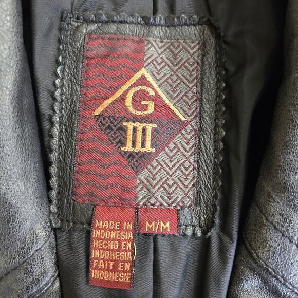 G III Global Identity Womens Vintage 90s Black Leather Trench Coat Size Medium - Picture 8 of 12